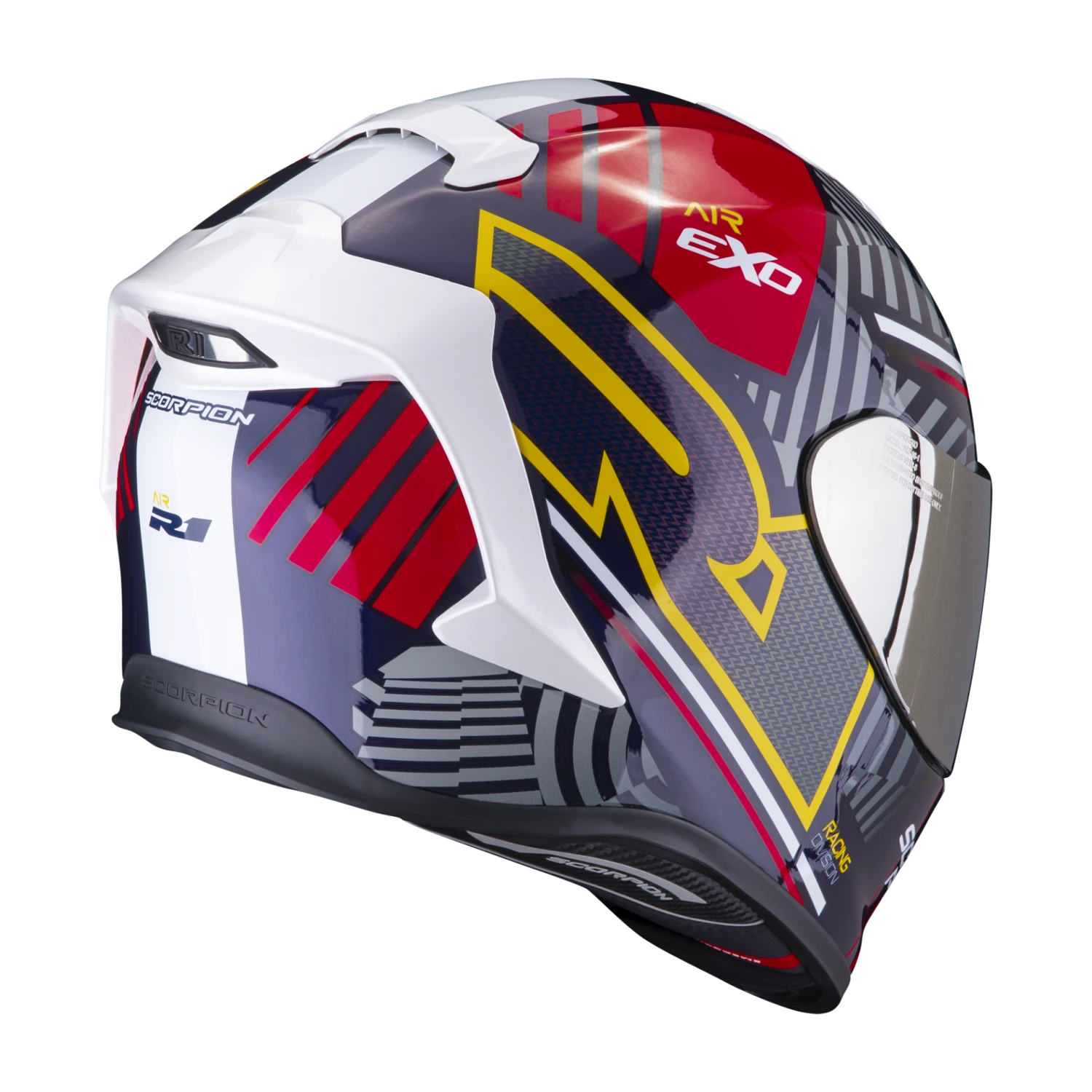 Scorpion Exo-R1 Evo Air Victory Rood-Blauw-Geel Integraalhelm - Afbeelding 4