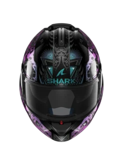 Shark Evo ES K-Rozen Zwart Violet Glitter KVX Systeemhelm