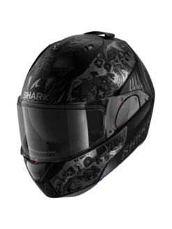 Shark Evo ES K-Rozen Mat Zwart Antraciet Antraciet KAA Systeemhelm -Motorfietsuitrusting Winkel shark evo es k rozen mat black anthracite anthracite kaa 1