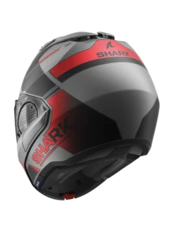 Shark Evo GT Tekline Mat Antraciet Chrom Rood AUR Systeemhelm -Motorfietsuitrusting Winkel shark evo gt tekline mat anthracite chrom red aur 2