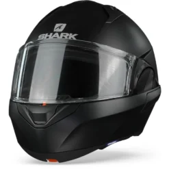 Shark Evo ES KMA Blank Mat Zwart Systeemhelm -Motorfietsuitrusting Winkel shark evo es blank matt black kma frontpage