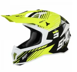 SHOT Lite Fury Zwart Neon Geel Wit Glanzend Crosshelm
