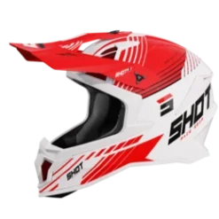 SHOT Lite Fury Wit Rood Glanzend Crosshelm