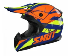 SHOT Pulse Revenge Navy Oranje Neon Geel Glanzend Crosshelm