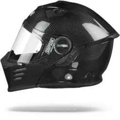 Simpson Darksome Carbon Mat Zwart Systeemhelm