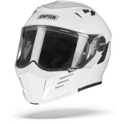 Simpson Darksome Solid Wit Systeemhelm -Motorfietsuitrusting Winkel simpson darksome white.04 1